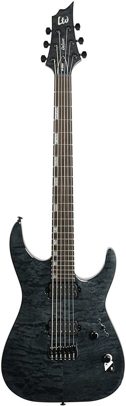 ESP LTD H-1001QM Electric Guitar, See-Thru Black, Full Straight Front