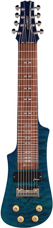 Vorson LT-230-8 Active Lap Steel Guitar, 8-String (with Gig Bag), Transparent Blue Quilt, Full Straight Front