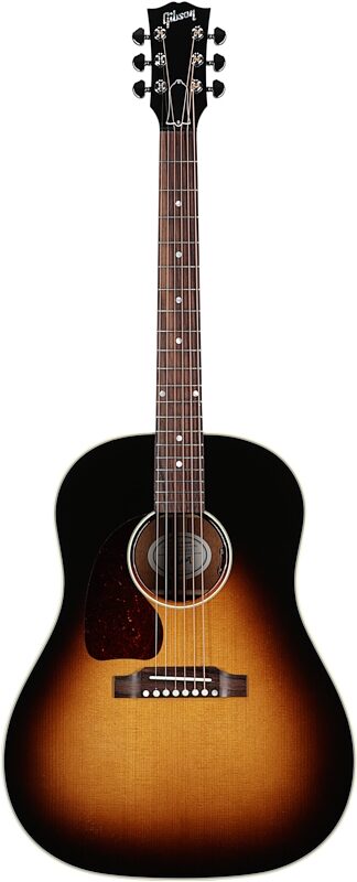 Gibson J-45 Standard Acoustic-Electric Guitar, Left Handed (with Case), Vintage Sunburst, Full Straight Front