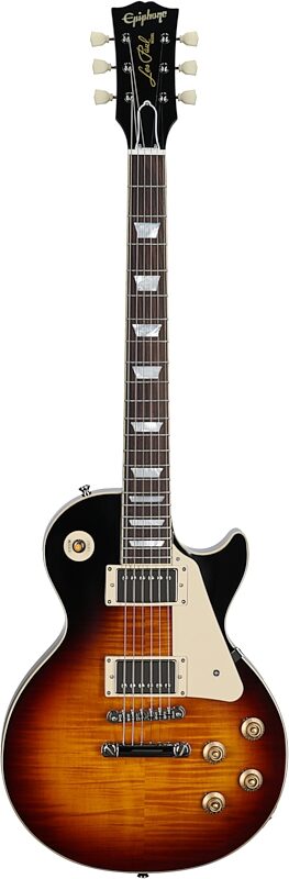 Epiphone Inspired by Gibson Custom 1959 Les Paul Standard Reissue Electric Guitar (with Case), Washed Bourbon, Full Straight Front