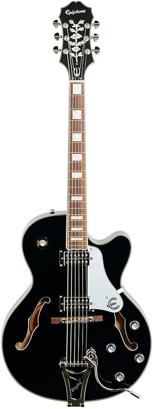 Epiphone Emperor Swingster Electric Guitar, Black Aged Gloss, Full Straight Front