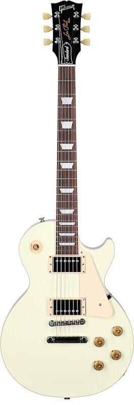 Gibson Les Paul Standard '50s Custom Color Electric Guitar, Plain Top (with Case), Classic White, Full Straight Front