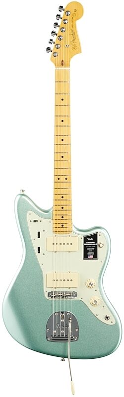 Fender American Pro II Jazzmaster Electric Guitar, Maple Fingerboard (with Case), Mystic Surf Green, Full Straight Front