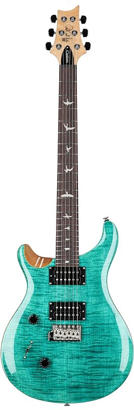 PRS Paul Reed Smith SE Custom 24 Electric Guitar, Left-Handed (with Gig Bag), Turquoise, Full Straight Front