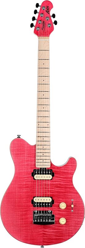 Sterling AX3FM Axis Electric Guitar, Stain Pink, Blemished, Full Straight Front