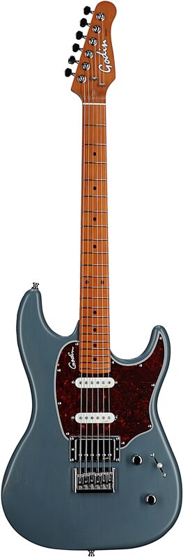 Godin Session Hard-Tail Electric Guitar (with Gig Bag), Arctik Blue, Full Straight Front