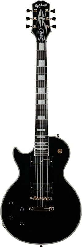 Epiphone Matt Heafy Les Paul Custom Origins Electric Guitar, Left-Handed (with Case), Ebony, Full Straight Front