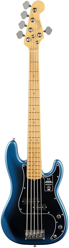 Fender American Pro II Precision Bass V Bass Guitar (with Case), Dark Night, Full Straight Front