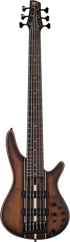 Ibanez SR1356B Premium Electric Bass, 6-String (with Gig Bag), Dual Mocha Burst Flame, Full Straight Front