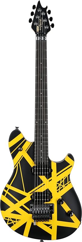 EVH Eddie Van Halen Wolfgang Special Ebony Fingerboard Electric Guitar, Striped Black and Yellow, USED, Scratch and Dent, Full Straight Front