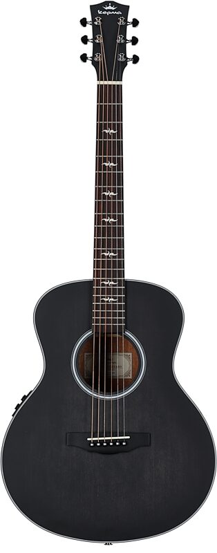 Kepma Club Series M2-131 "Mini 36" Acoustic-Electric Guitar (with Gig Bag), Black, Full Straight Front