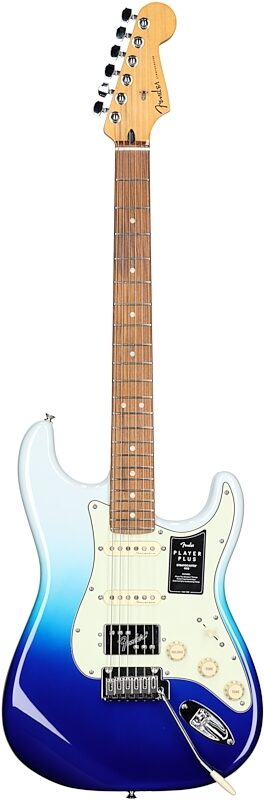 Fender Player Plus Stratocaster HSS Electric Guitar, Pau Ferro Fingerboard (with Gig Bag), Belair Blue, Full Straight Front