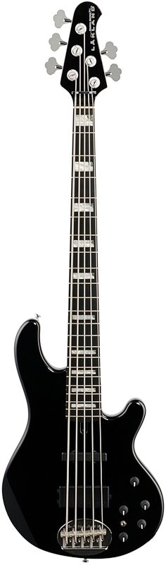 Lakland Skyline 55-02 Custom Ebony Fretboard Bass Guitar, Metallic Black, Full Straight Front
