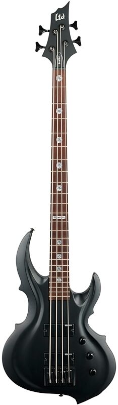 ESP LTD Tom Araya TA204FRX Electric Bass, Black Satin, Full Straight Front