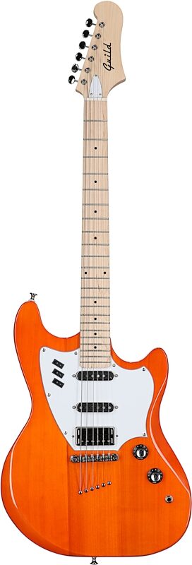 Guild Surfliner Electric Guitar, Sunset Orange, Full Straight Front
