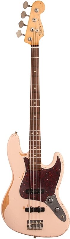 Fender Flea Jazz Electric Bass (with Gig Bag), Roadworn Shell Pink, Full Straight Front