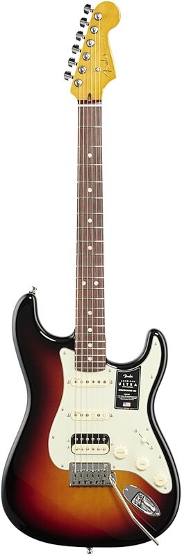 Fender American Ultra Stratocaster HSS Electric Guitar, Rosewood Fingerboard (with Case), Ultraburst, Full Straight Front
