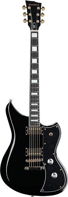 Dunable DE Yeti Electric Guitar (with Gig Bag), Gloss Black, Full Straight Front