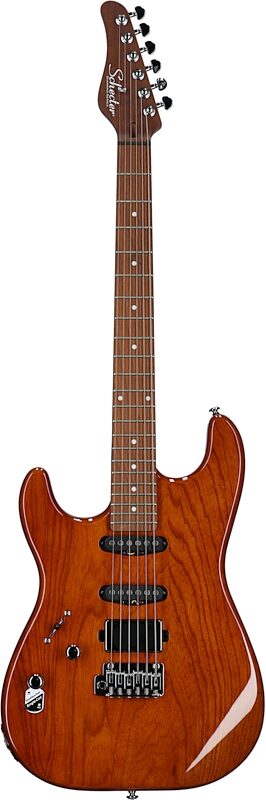 Schecter Traditional Van Nuys Electric Guitar, Left-Handed, Natural Ash, Full Straight Front
