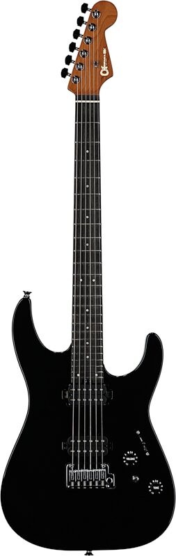 Charvel Pro Mod DK24 HH 2PT EBN Electric Guitar (with Gig Bag), Gloss Black, Full Straight Front