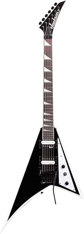 Jackson JS Series Rhoads JS32 Electric Guitar, Amaranth Fingerboard, Black with White Bevels, Full Straight Front