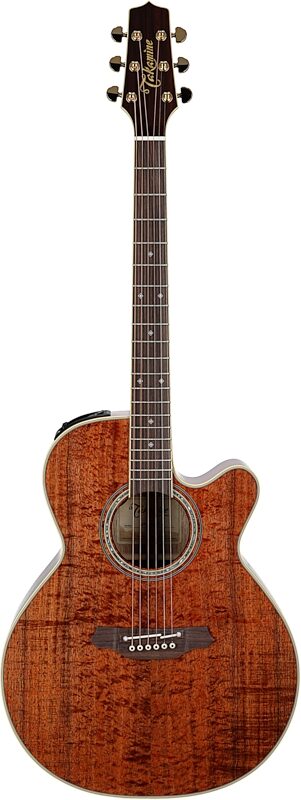 Takamine EF508KC Koa Top Acoustic-Electric Guitar (with Case), Natural, Full Straight Front