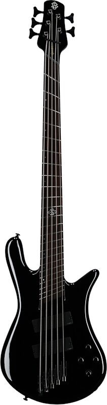 Spector NS Dimension Multi-Scale 5-String Bass Guitar (with Bag), Black Gloss, Full Straight Front