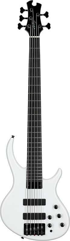 Tobias Killer B V Electric Bass, 5-String (with Gig Bag), White Pearl, Full Straight Front