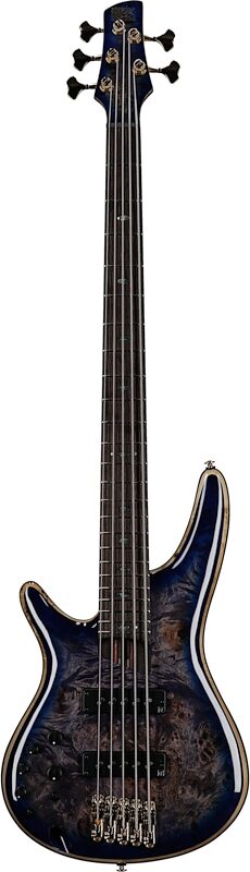 Ibanez SR2605L Premium Electric Bass (with Gig Bag), Cerulean Blue Burst, Full Straight Front