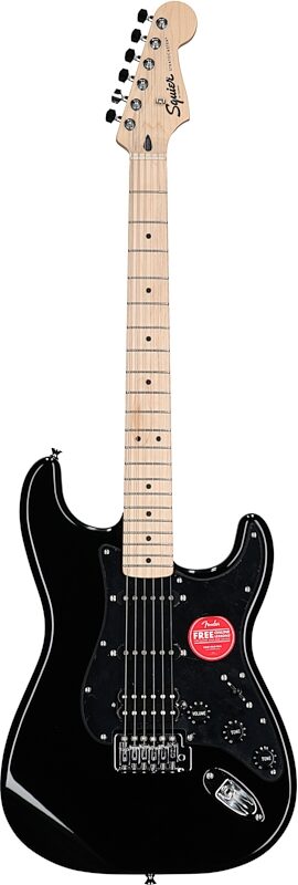 Squier Sonic Stratocaster HSS Electric Guitar, Black, Full Straight Front