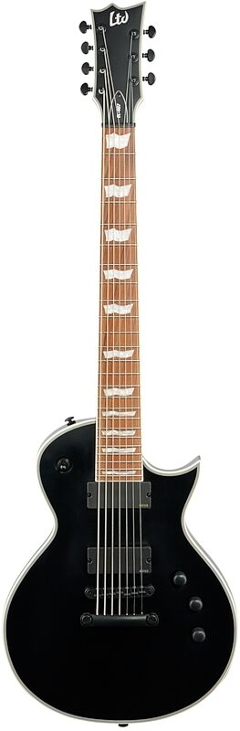 ESP LTD EC-407 Electric Guitar, 7-string, Black Satin, Full Straight Front