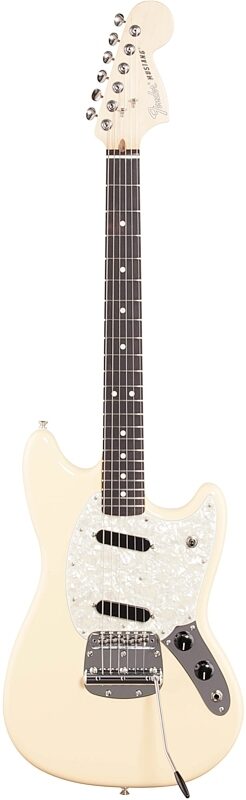 Fender American Performer Mustang Electric Guitar, Rosewood Fingerboard (with Gig Bag), Vintage White, Full Straight Front