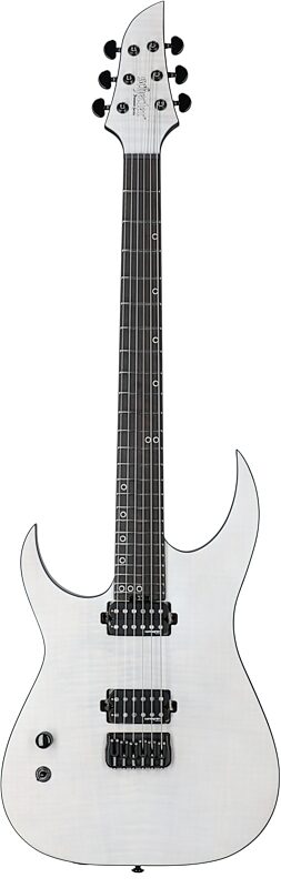 Schecter KM-6 MK-III Keith Merrow Legacy Electric Guitar, Left-Handed, Tri-White Satin, Full Straight Front