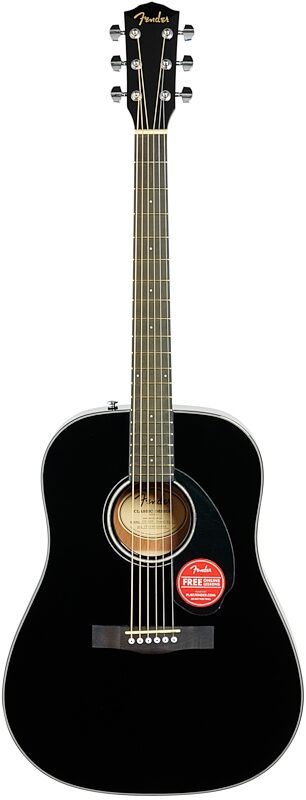 Fender CD-60S Dreadnought Acoustic Guitar, with Walnut Fingerboard, Black, Full Straight Front