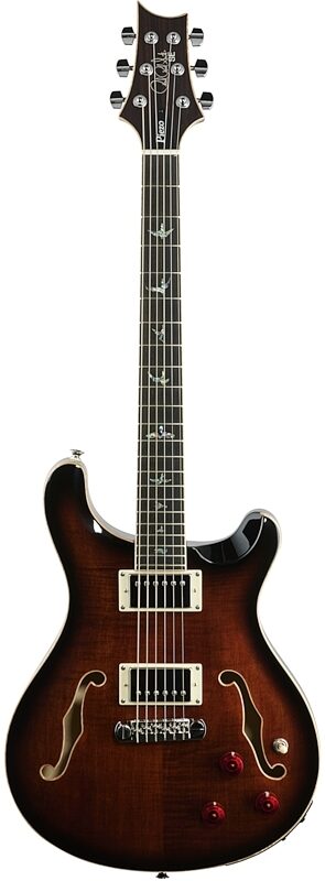 PRS Paul Reed Smith SE Hollowbody II Piezo Electric Guitar (with Case), Black Gold Burst, Full Straight Front