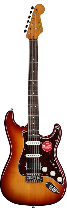 Squier Limited Edition Classic Vibe '60s Stratocaster HSS Electric Guitar, Laurel Fingerboard, Sienna Sunburst, Full Straight Front