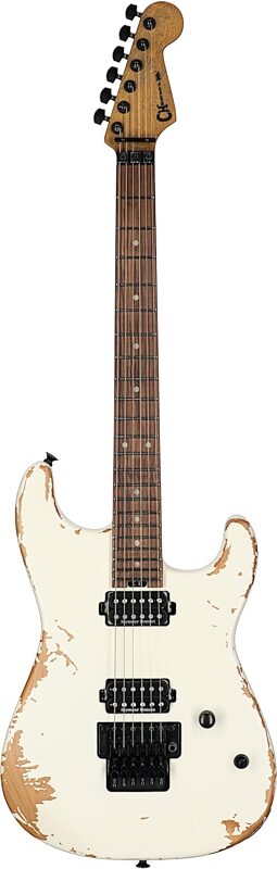 Charvel Pro-Mod San Dimas ST1 HH Electric Guitar (with Gig Bag), Weathered White, Full Straight Front