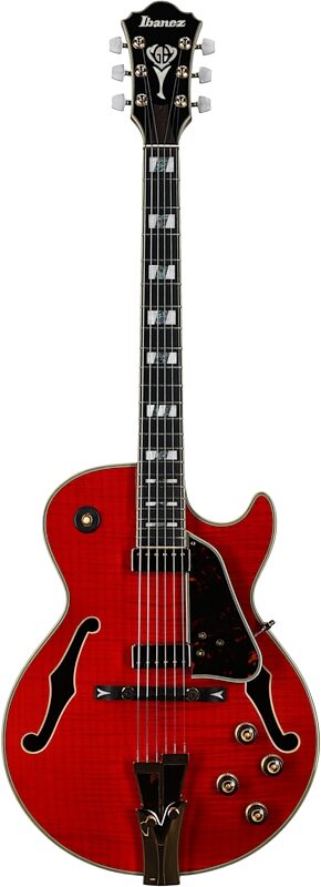 Ibanez GB10SE George Benson Electric Guitar (with Case), Sapphire Red, Full Straight Front