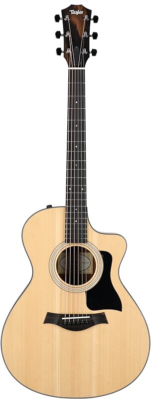 Taylor 112ce Grand Concert Acoustic-Electric Guitar, Natural, Structured Gig Bag, Full Straight Front