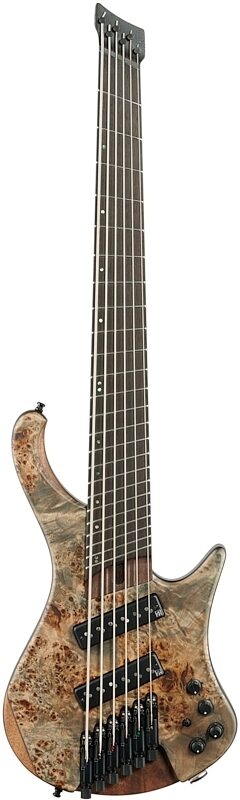 Ibanez EHB1506MS Bass Guitar, 6-String (with Gig Bag), Flat Black Ice, Blemished, Full Straight Front