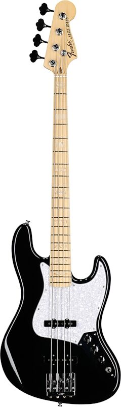 Fender USA Geddy Lee Jazz Electric Bass, Maple Fingerboard (with Case), Black, Full Straight Front