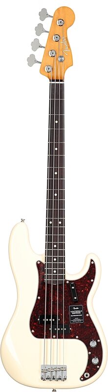 Fender Vintera II '60s Precision Electric Bass, Rosewood Fingerboard (with Gig Bag), Olympic White, Full Straight Front