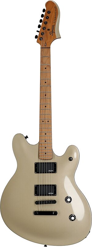 Squier Contemporary Active Starcaster, with Maple Fingerboard, Shoreline Gold, USED, Blemished, Full Straight Front