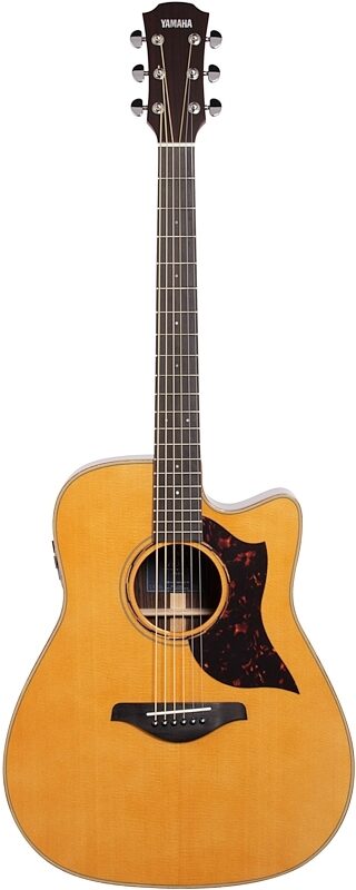 Yamaha A3R Acoustic-Electric Guitar (with Hard Bag), Vintage Natural, Customer Return, Blemished, Full Straight Front