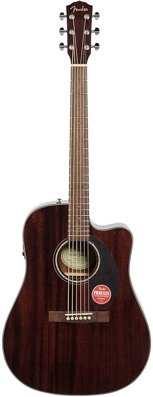 Fender CD-140SCE Dreadnought Acoustic-Electric Guitar, with Walnut Fingerboard (and Case), Mahogany, Full Straight Front