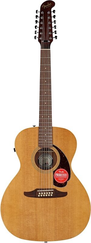 Fender Villager 12-String Acoustic-Electric Guitar (with Gig Bag), Aged Natural, Full Straight Front