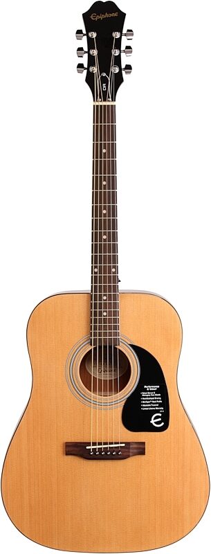 Epiphone DR-100 Acoustic Guitar, Natural, Full Straight Front