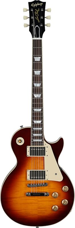 Epiphone Inspired by Gibson Custom 1959 Les Paul Standard Reissue Electric Guitar (with Case), Deep Cherry Sunburst, Full Straight Front