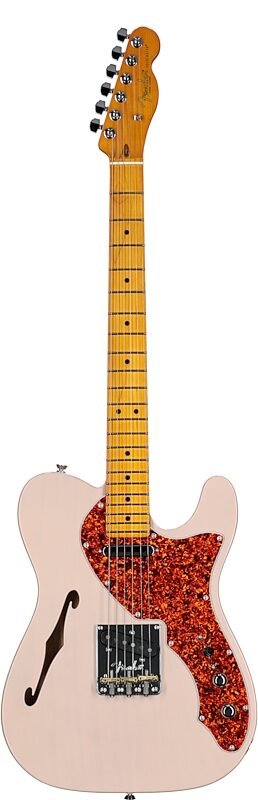 Fender Limited Edition American Pro II Telecaster Thinline Electric Guitar (with Case), Transparent Shell Pink, Full Straight Front