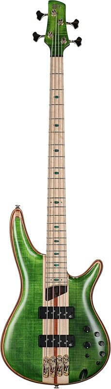 Ibanez SR4FMDX Premium Electric Bass (with Gig Bag), Emerald Green, Full Straight Front